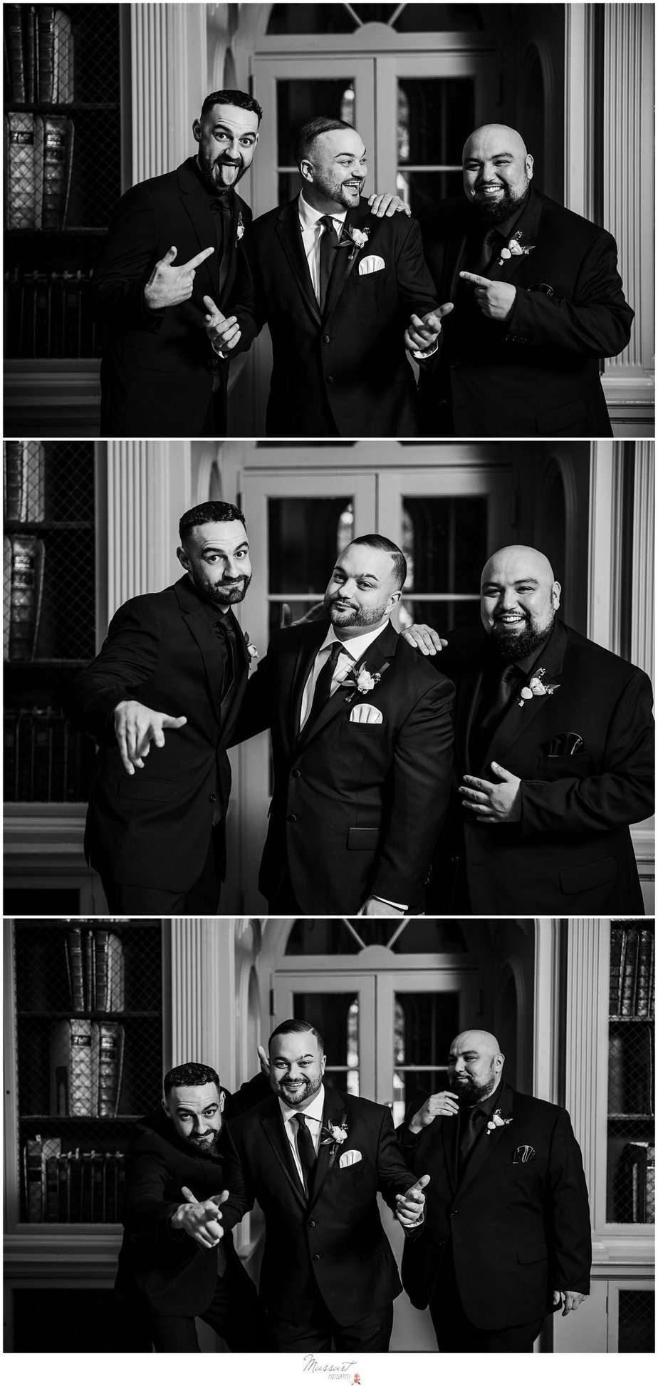 Candid images of Ed Brady and his groomsmen at his Newport, RI wedding